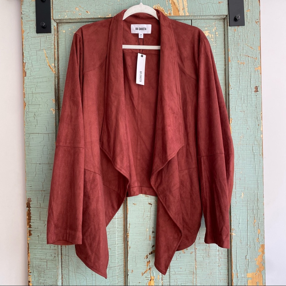 NWT BB Dakota Steve Madden Wade Faux Suede Jacket in Cherrywood